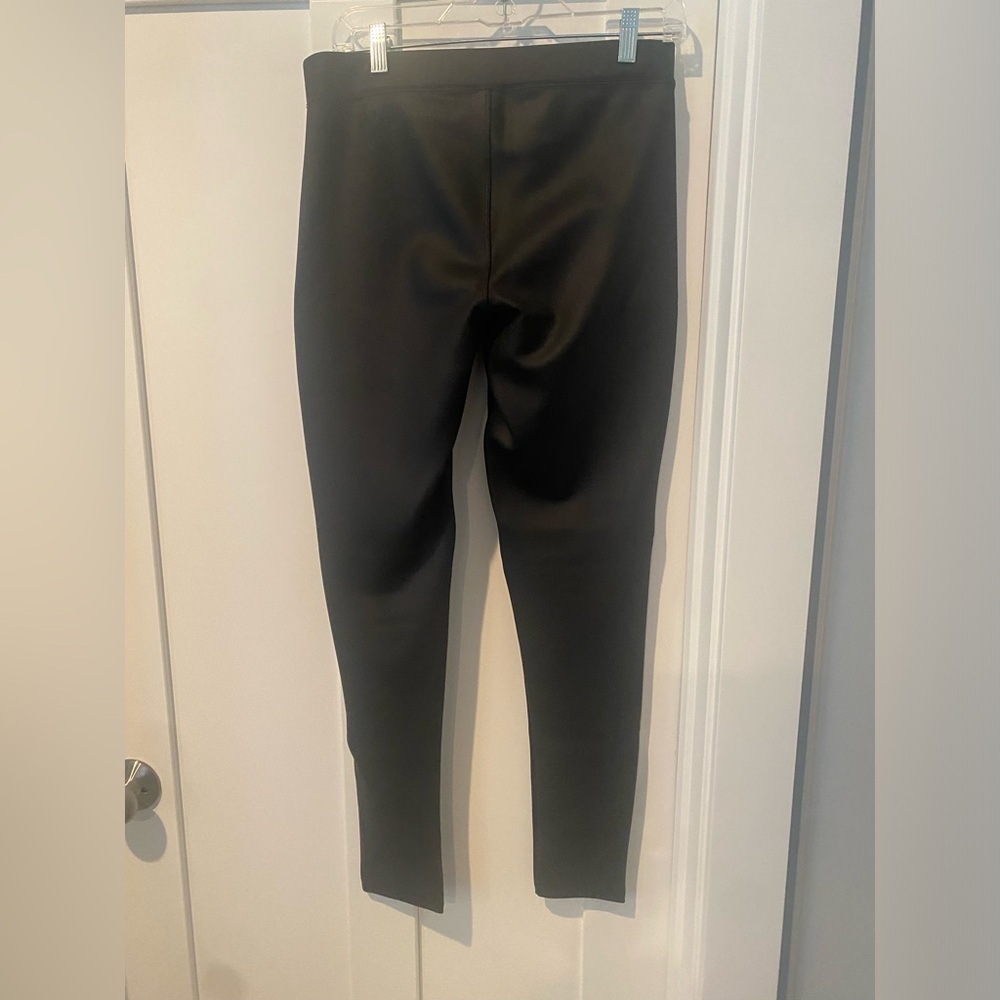 Express Black Faux Leather Motto Pants. Size M.